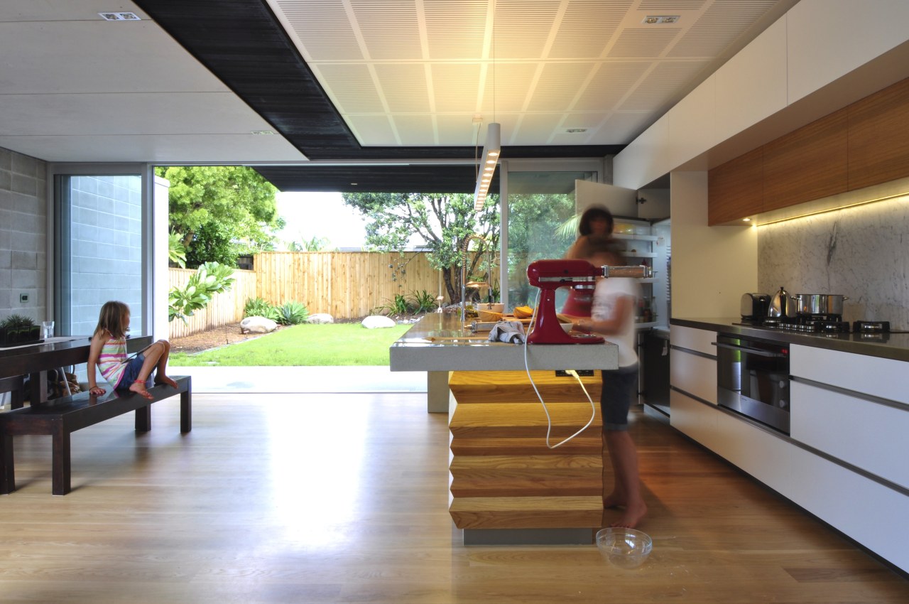 A view of a modern kitchen with Fisher flooring, house, interior design, real estate, gray