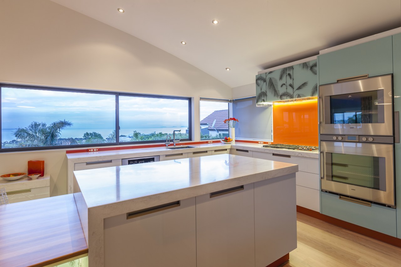 Kitchen cabinetry using Resene colours. countertop, interior design, kitchen, real estate, gray