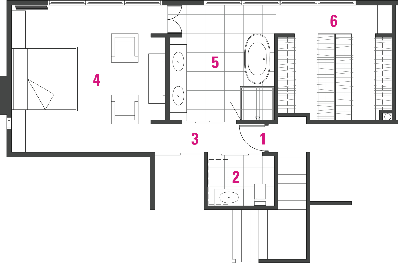 cabinetry in this remodeled bathroom  is done angle, architecture, area, design, diagram, drawing, floor plan, font, line, plan, product design, structure, text, white