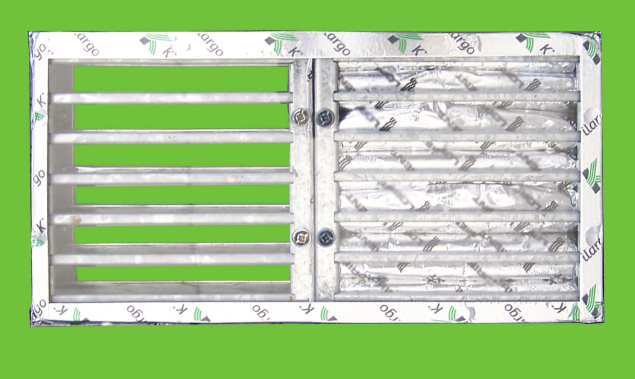 Intumescent fire dampers from Smooth-Air Products line, material, metal, product, white, green