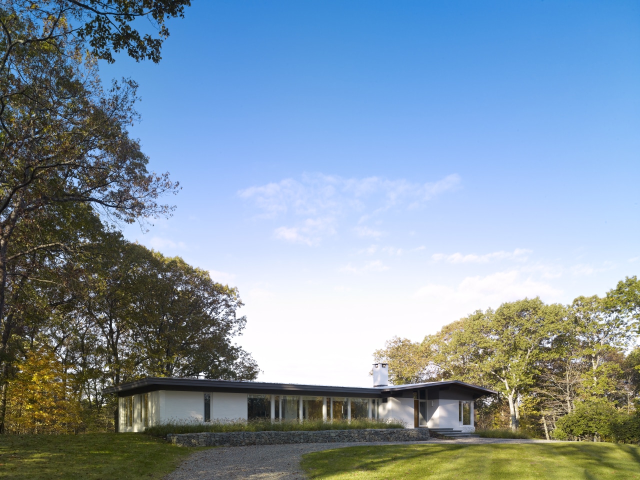 Mid-century Modern remodel by owner-architect Donald Billinkoff  architecture, cloud, cottage, daytime, estate, facade, farm, farmhouse, field, grass, home, house, landscape, lawn, leaf, meadow, nature, plant, property, real estate, residential area, rural area, sky, suburb, sunlight, tree, teal