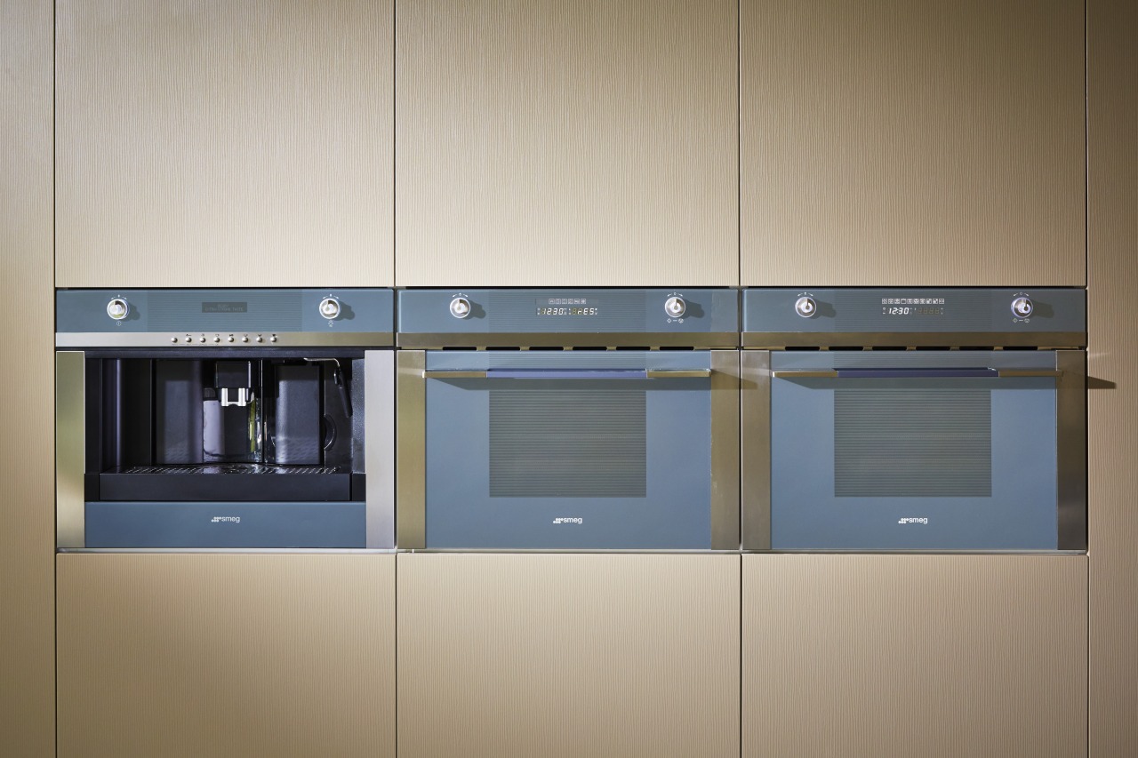 Cavanough of Desire Beauty specified a Smeg coffee home appliance, kitchen, kitchen appliance, product, gray, brown