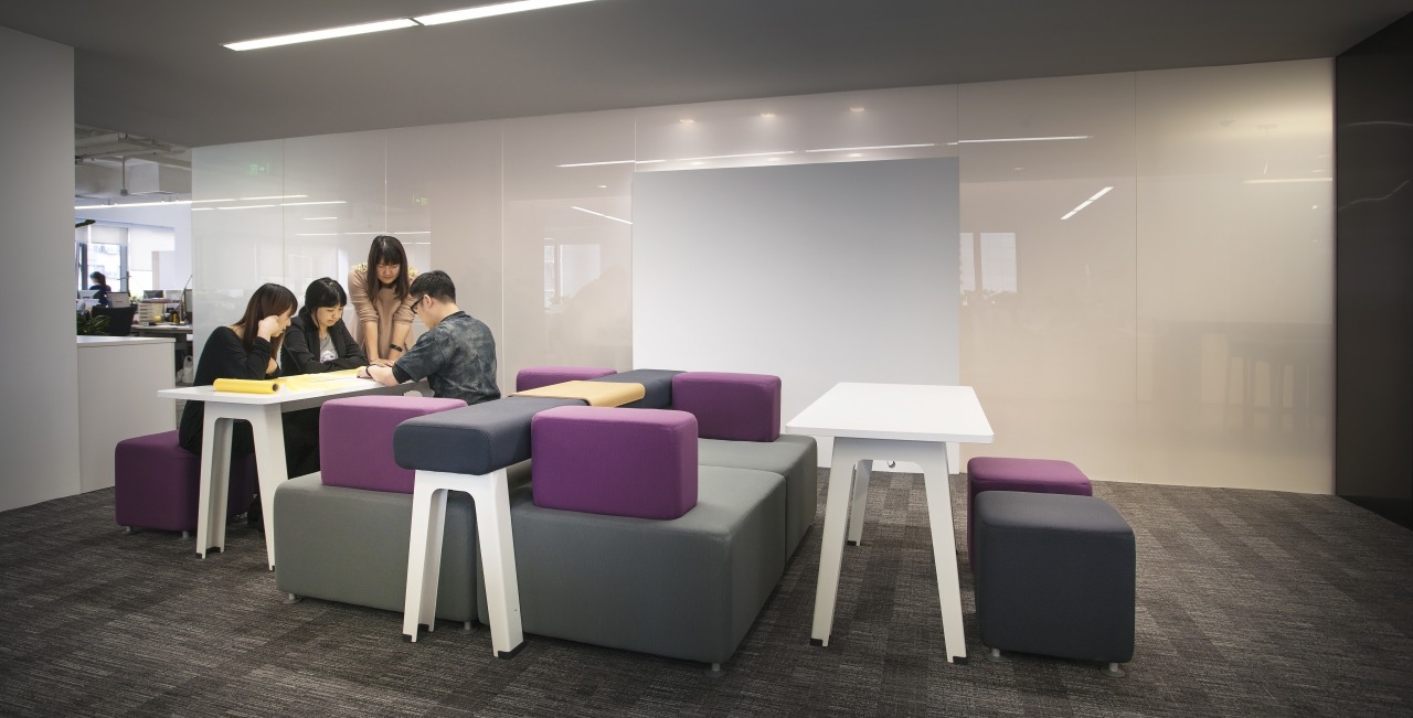 futuristic own Beijing office design by M Moser furniture, interior design, office, product design, table, gray, black