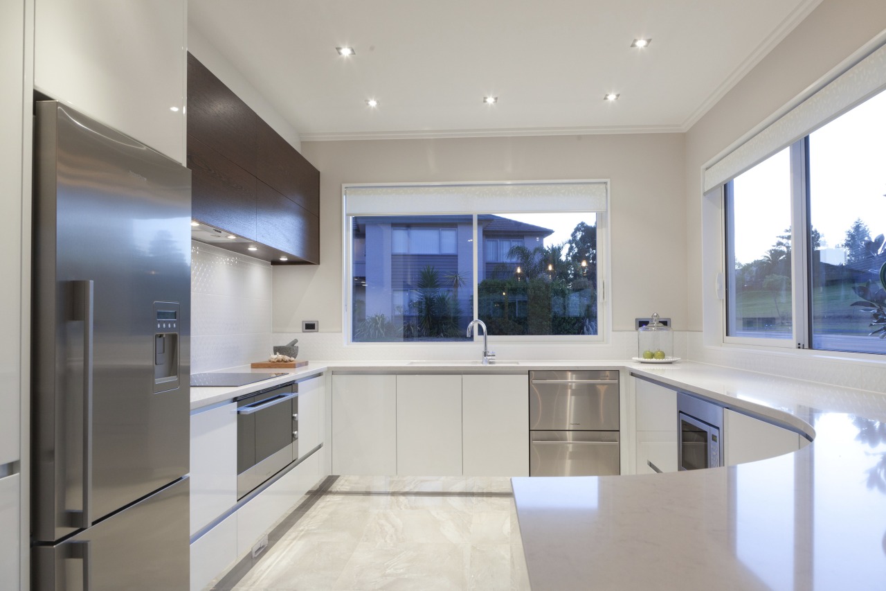 This sleek family kitchen is by Superior Kitchens countertop, estate, house, interior design, kitchen, property, real estate, window, gray