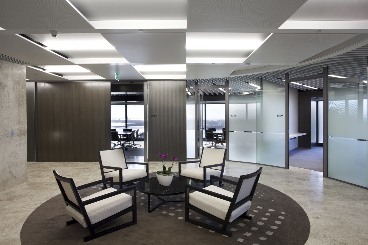 Metal Concepts provided sculptural ceilings for the ANZ ceiling, floor, interior design, lobby, office, gray, black