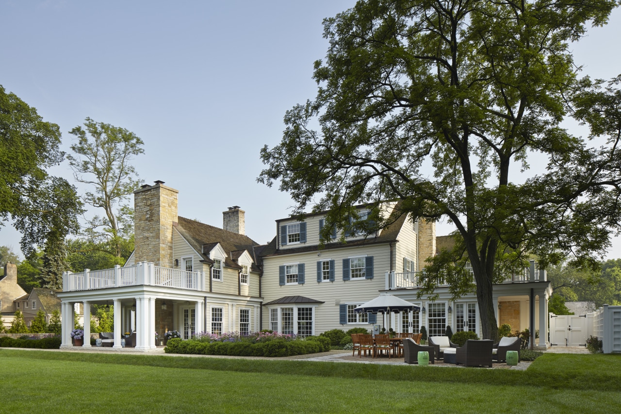 On this remodel project by Burns &amp; Beyerl building, cottage, estate, facade, farmhouse, historic house, home, house, manor house, mansion, neighbourhood, property, real estate, residential area, tree, villa, brown