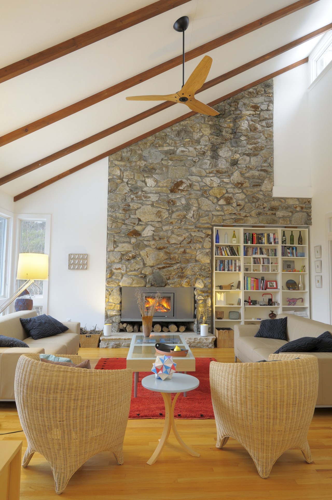 Big fans by Big Ass Fans are designed ceiling, furniture, home, interior design, living room, real estate, room, table, wall, brown, gray