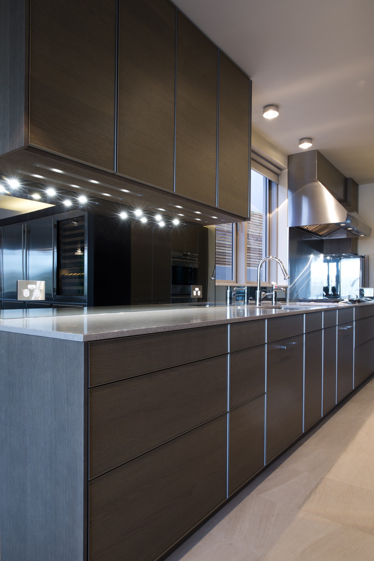 Sleek, contemporary German kitchen cabinetry, countertop, interior design, kitchen, black