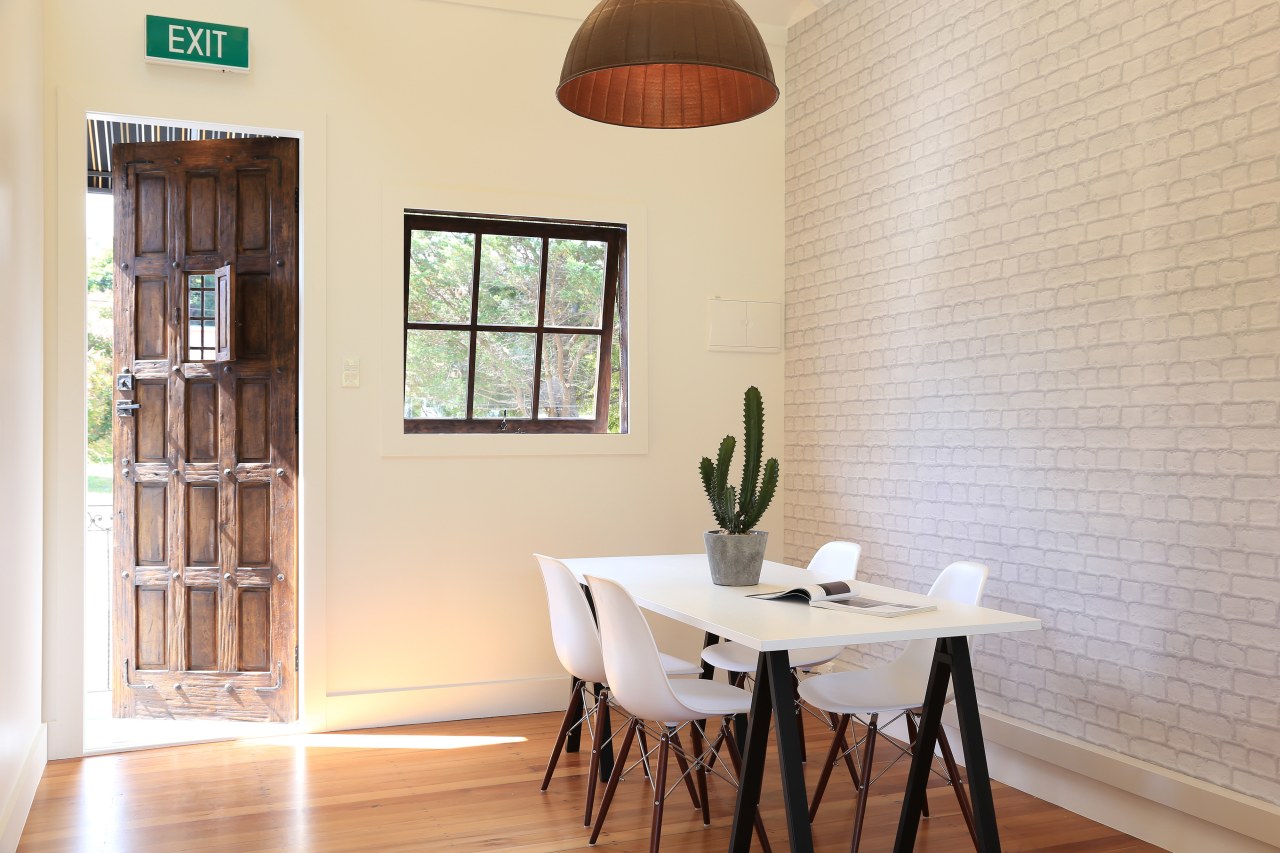 A much-loved part of the Waiheke landscape, Moa ceiling, chair, dining room, floor, furniture, home, house, interior design, property, real estate, room, table, wall, window, wood, gray