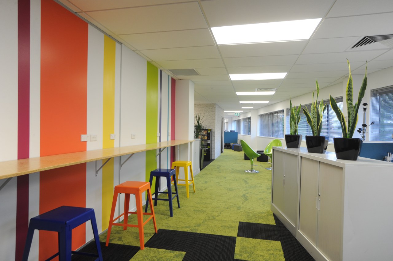 This 20m wall in the new Auckland office ceiling, interior design, office, gray