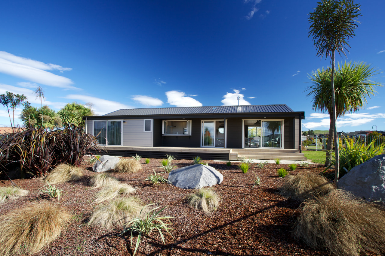 The Stewart is a new Lockwood show home architecture, cottage, elevation, estate, facade, home, house, landscape, property, real estate, residential area, sky, villa, blue