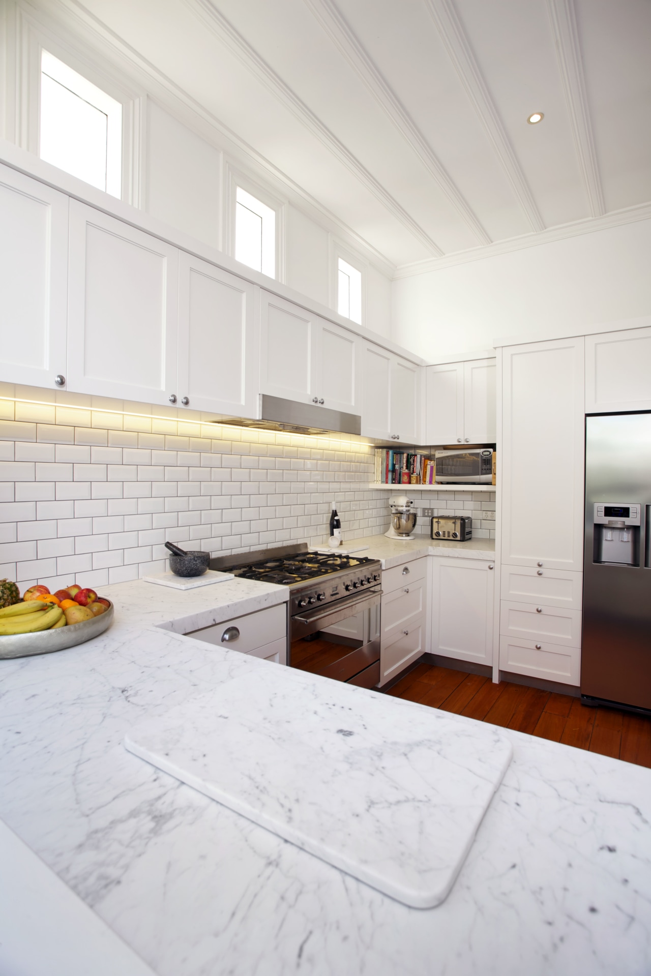 Subway Tiles And Ultra Bianco Carrara Honed Marble Trends