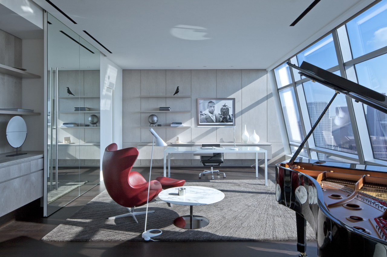 Penthouse interior by architect Stanley Anderson of Moore architecture, house, interior design, gray