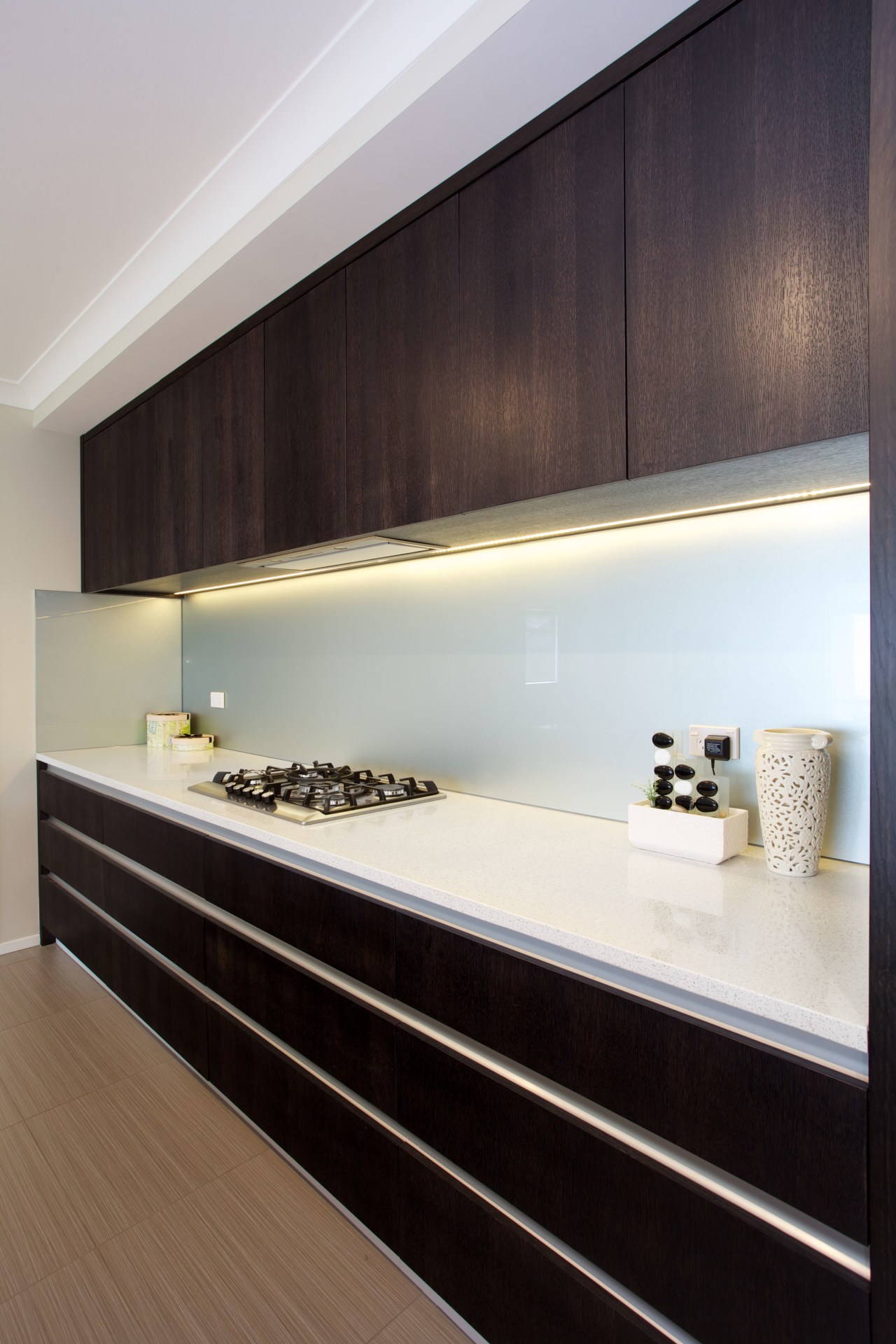 New Kitchen With Dark Timber Veneer And White Trends