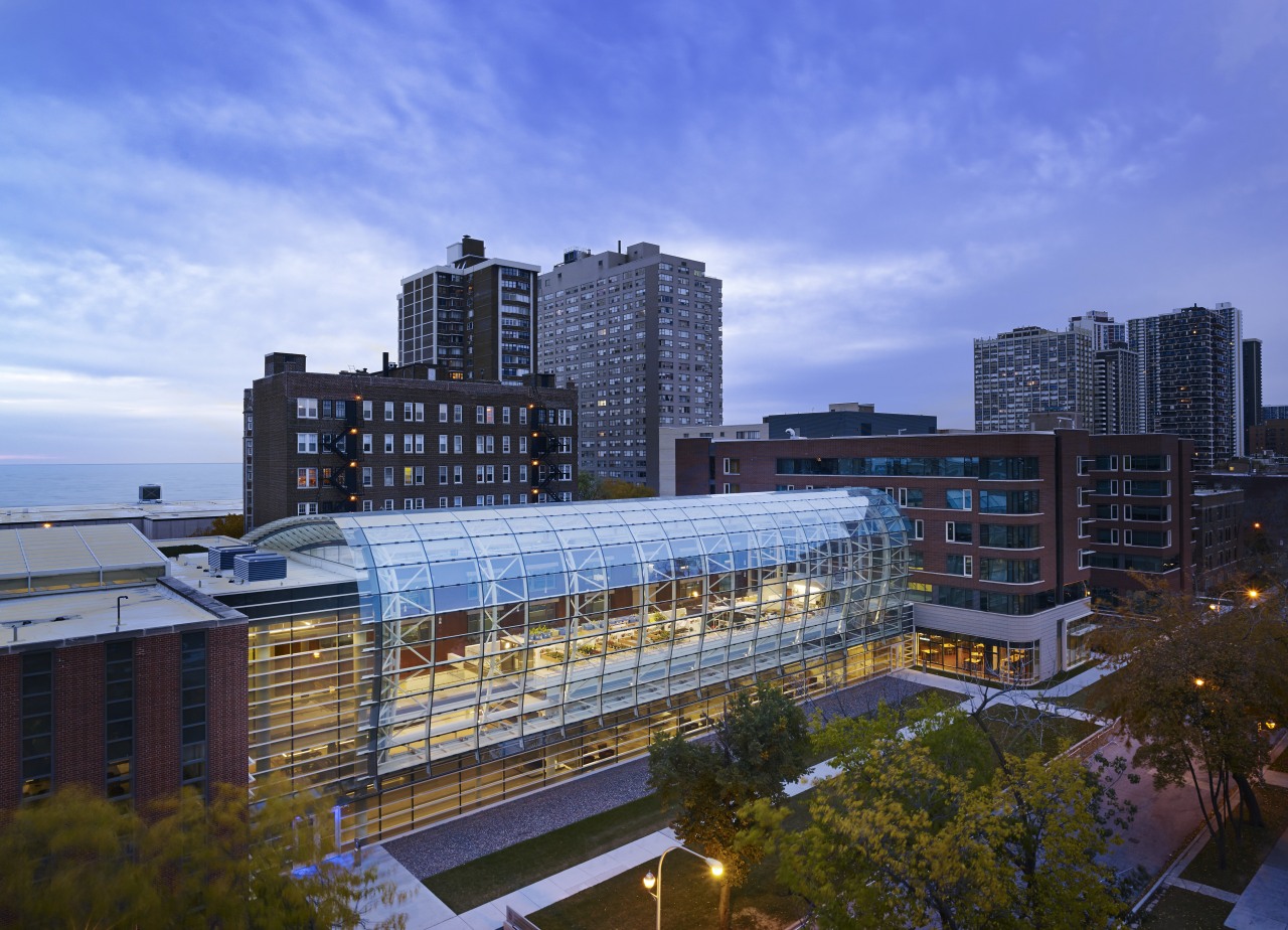 The Institute of Environmental Sustainability at Loyola University apartment, architecture, building, city, cityscape, condominium, corporate headquarters, daytime, downtown, home, hotel, metropolis, metropolitan area, mixed use, real estate, reflection, residential area, roof, sky, skyline, skyscraper, suburb, tower block, urban area, blue