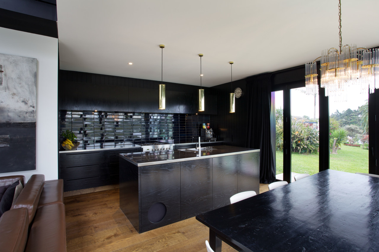 In this new kitchen designed by owner David architecture, countertop, house, interior design, kitchen, property, real estate, gray, black