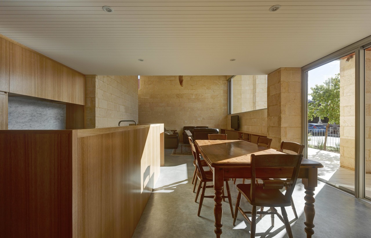 Natural raw materials feature throughout this new house architecture, ceiling, floor, flooring, house, interior design, property, real estate, table, wood, brown