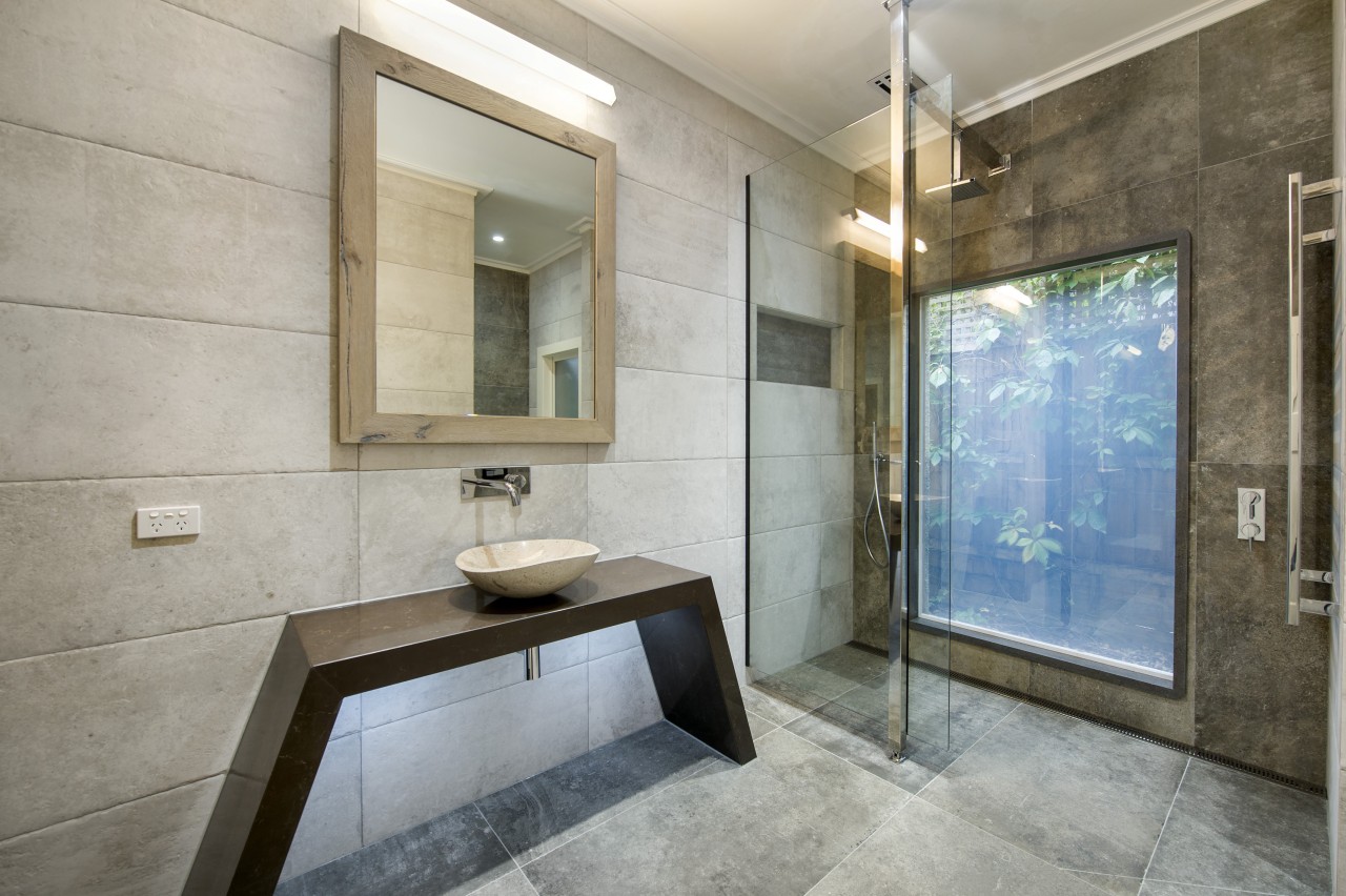 Privacy at your fingertip high-tech switch glass bathroom, estate, floor, interior design, property, real estate, room, gray