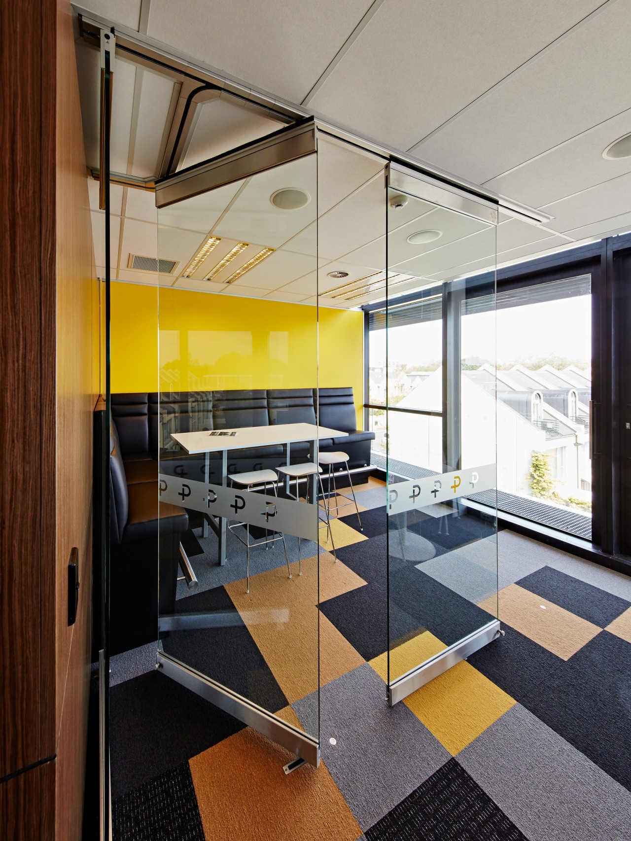 In the fit-out of law firm Tavendale and architecture, ceiling, glass, interior design, office, gray