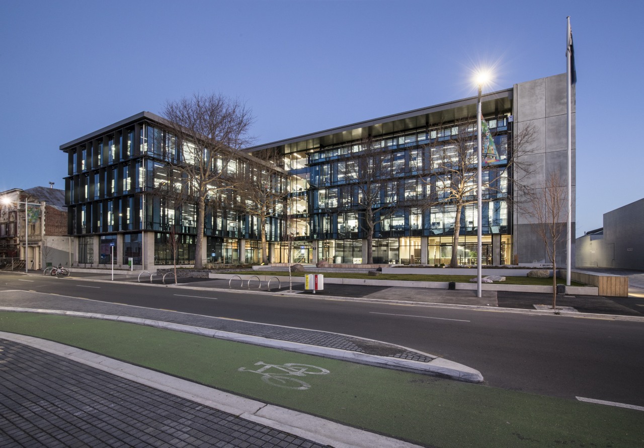 The ECAN buildings sun louvres and blue and apartment, architecture, building, city, commercial building, condominium, corporate headquarters, facade, headquarters, house, metropolitan area, mixed use, neighbourhood, property, real estate, residential area, sky, black, teal, gray