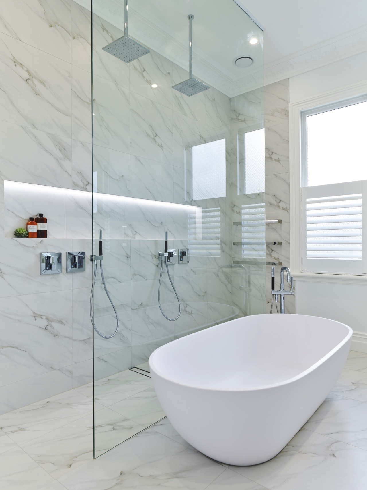 A floor-to-ceiling glass shower screen adds to the bathroom, bathroom sink, ceramic, floor, interior design, plumbing fixture, product design, tap, tile, gray