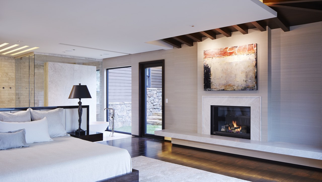 Part of a complete home remodel by designer ceiling, fireplace, hearth, interior design, living room, room, gray