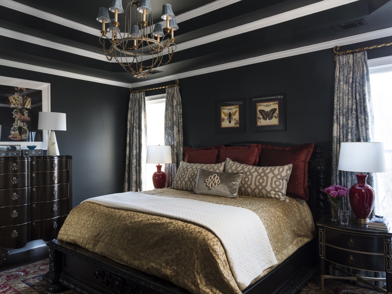 The moody and luxurious master bedroom. - Spooky, 