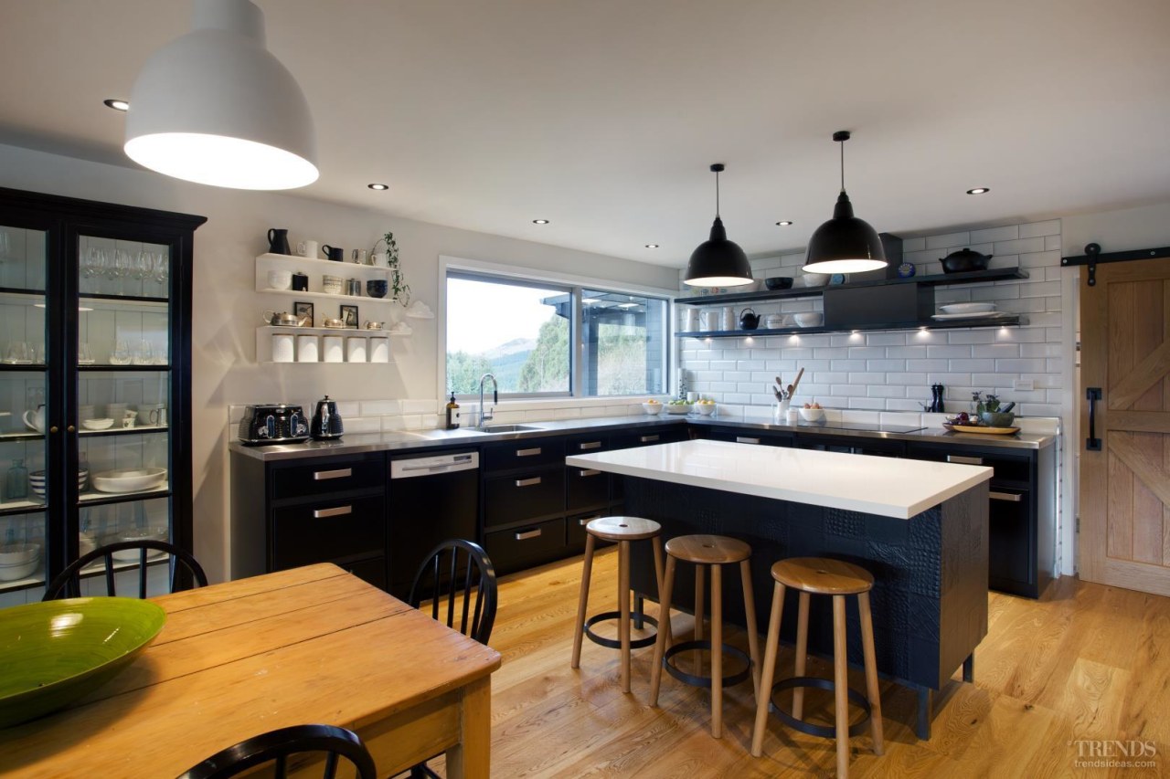 In renovating this family kitchen, designer Melanie Craig countertop, cuisine classique, interior design, kitchen, real estate, gray