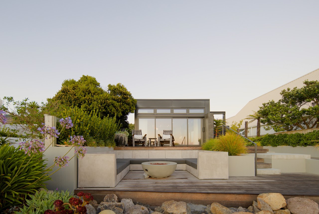 Looking from the entertaining deck with outdoor lounge 