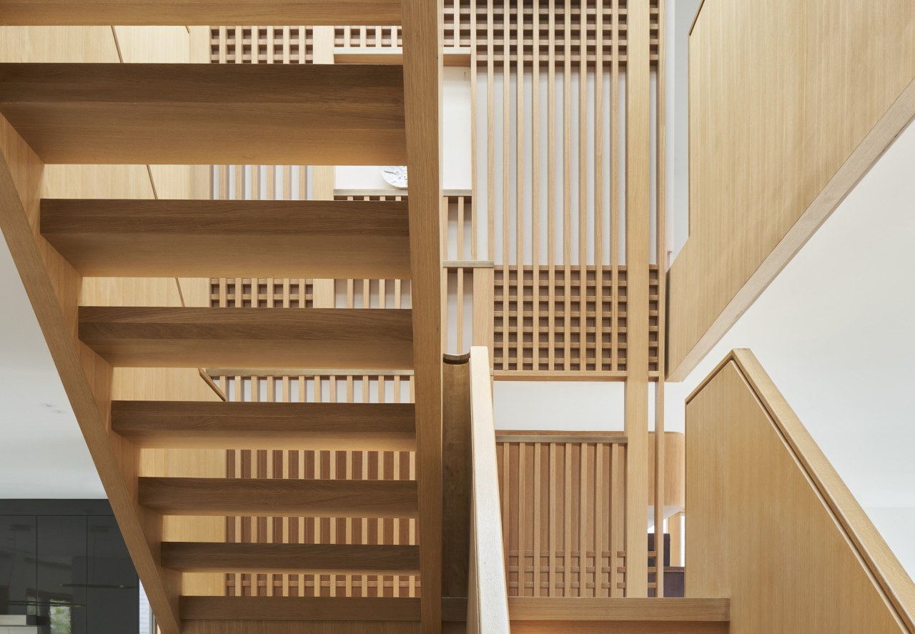 Front view of the timber staircase that helps 