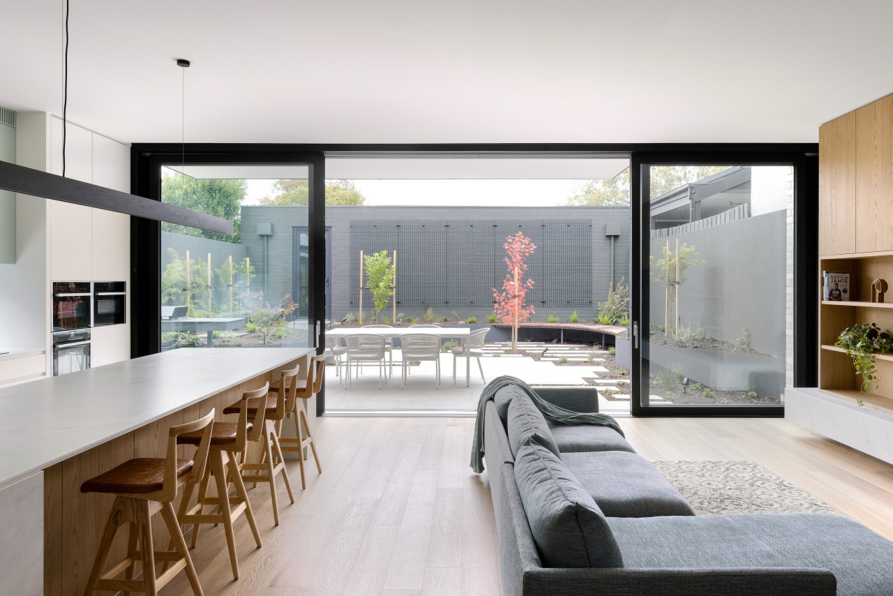 The new generous kitchen, dining and living spaces 