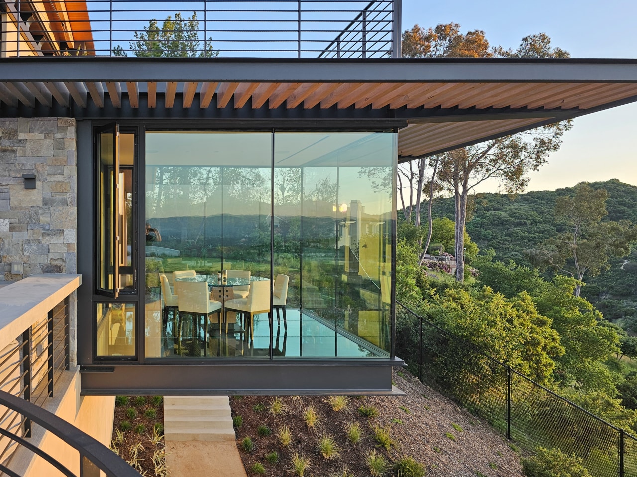 The highlight of the home is its cantilevered 