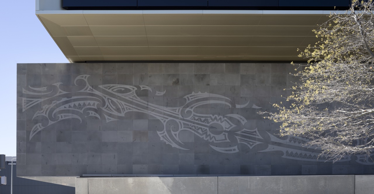 Christchurch Central Library – artistic collaboration architecture, facade, wall, gray