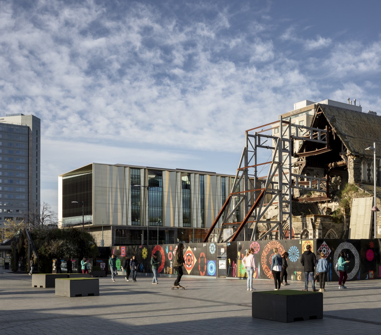 The new library next to one of the architecture, building, mixed use, sky, structure, tourist attraction, transport, gray