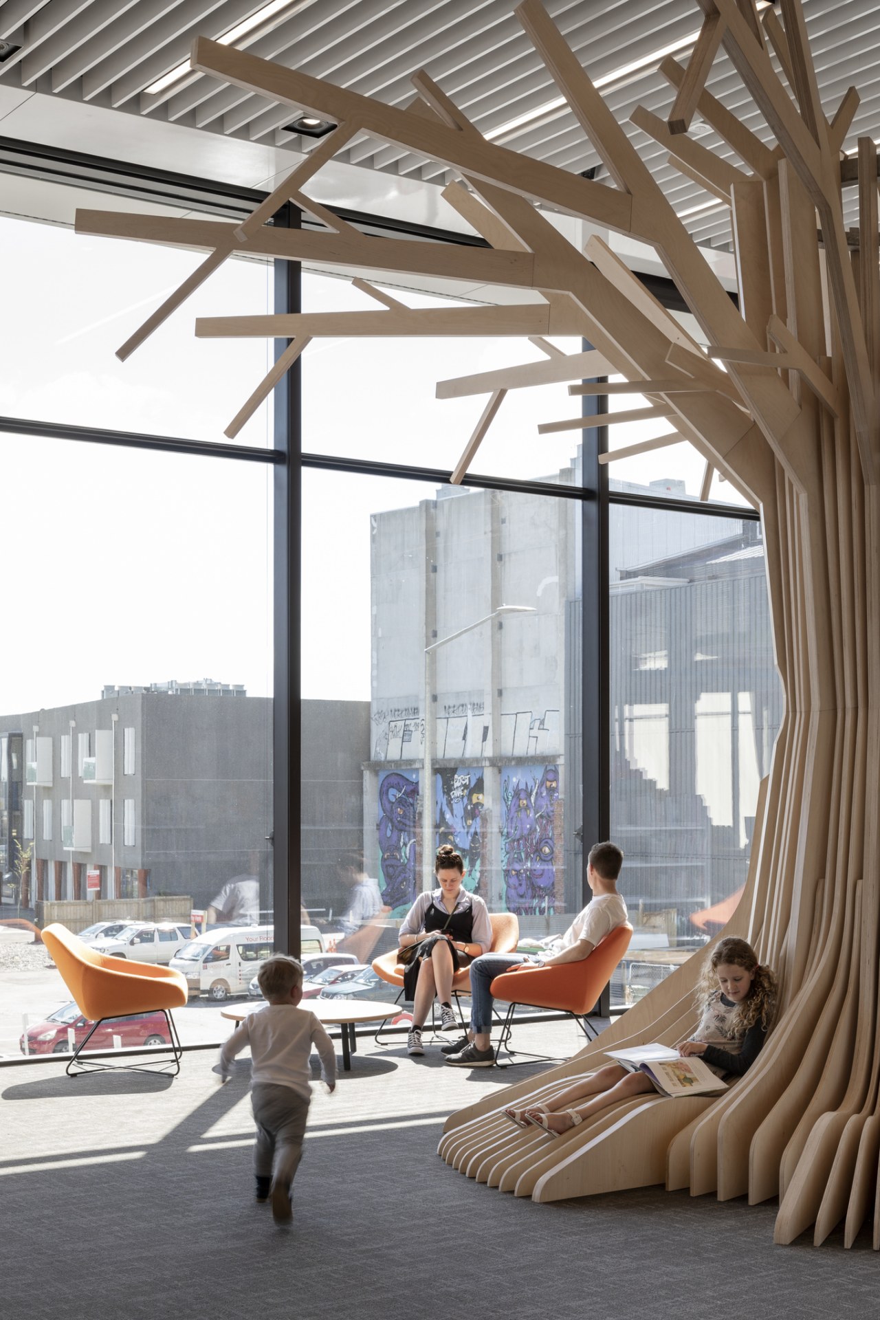 Christchurch Central Library – a children’s reading cave architecture, building, daylighting, structure, gray, white