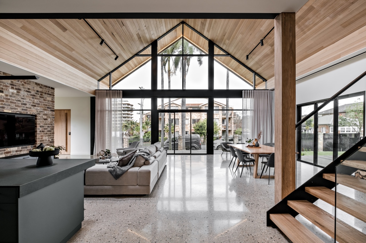 The fit-out embraces matt finishes and darker tones 