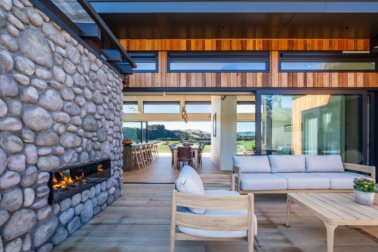 Looking right through the home from sheltered outdoor 