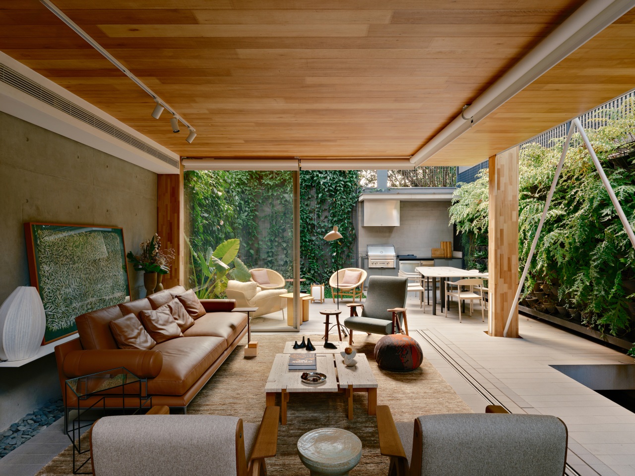 The rear of the indoor-outdoor home is open 