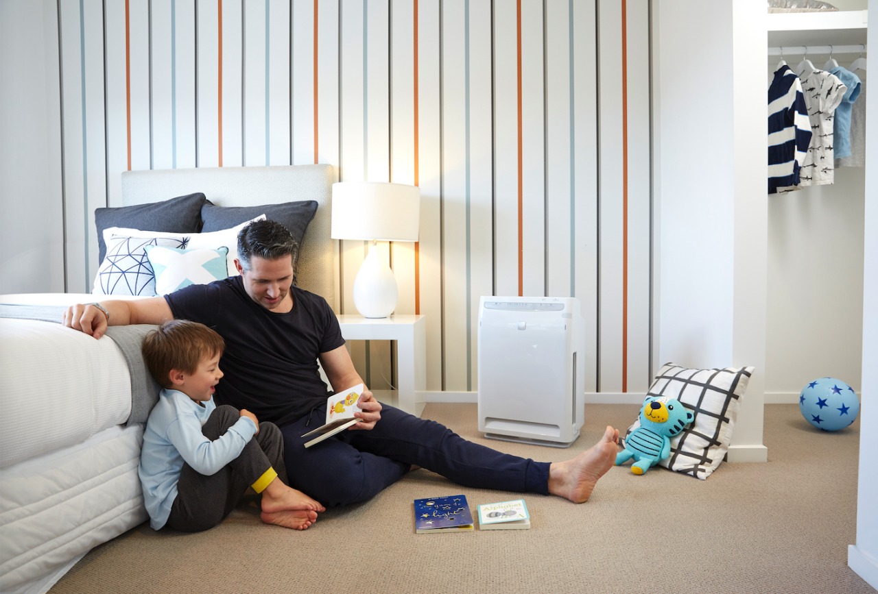 Daikin - bed | couch | flooring | bed, couch, flooring, furniture, home, house, interior design, photograph, product, room, white, gray