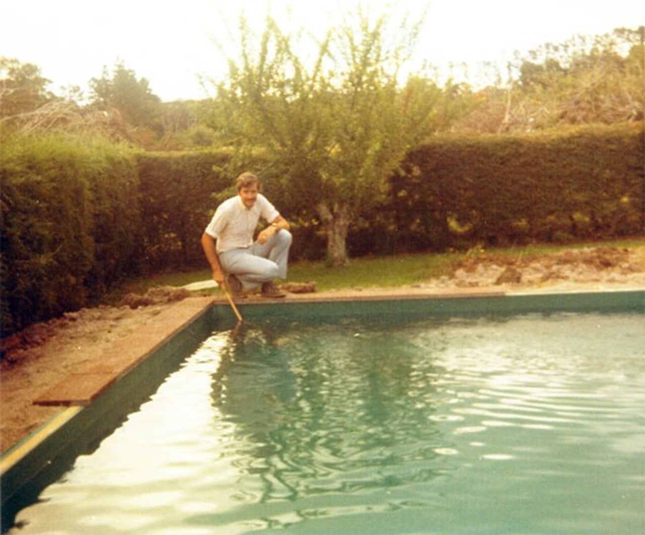 Cascade Pools' first New Zealand pool. That's Larry