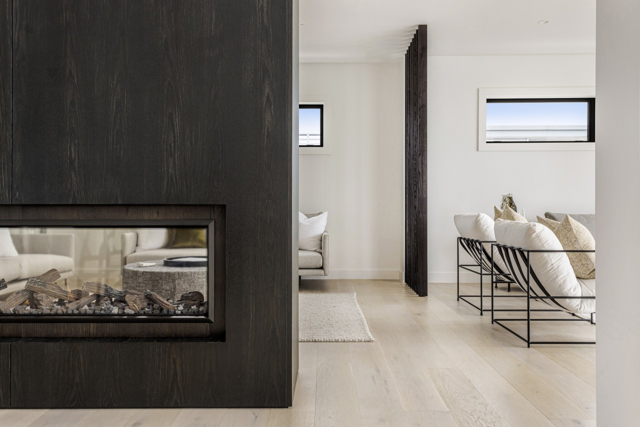 Looking across the connected living spaces – the 