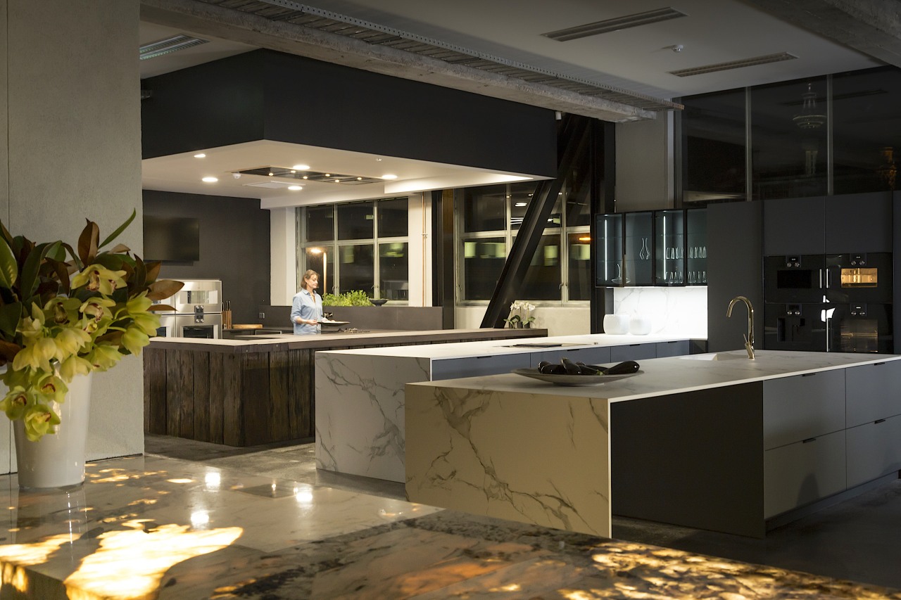 The Gaggenau showroom in the new UnderHause display black