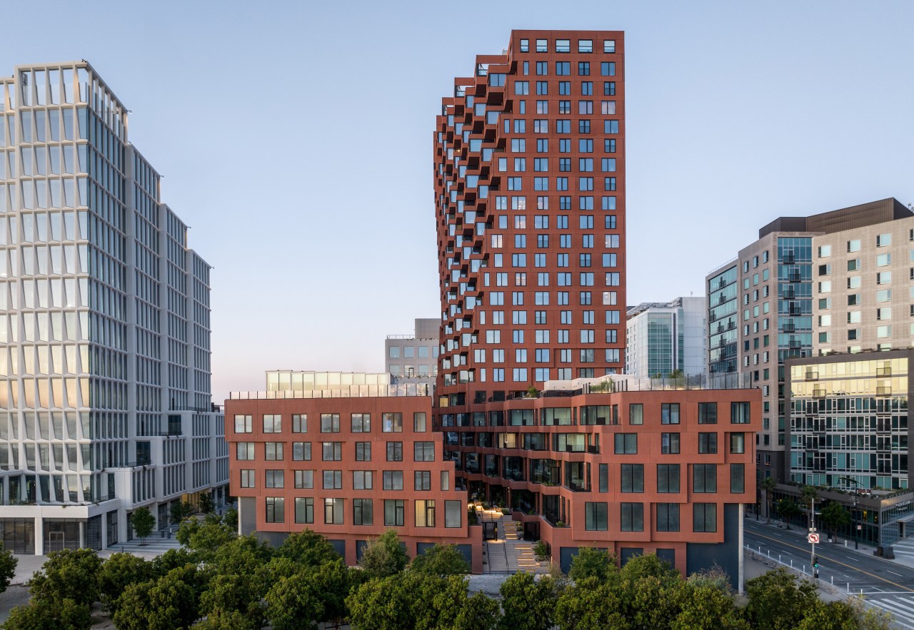 The 23-storey mixed-use building is MVRDV’s first completed 