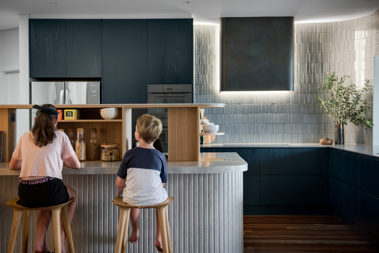 The centrepiece of this kitchen is its island, 