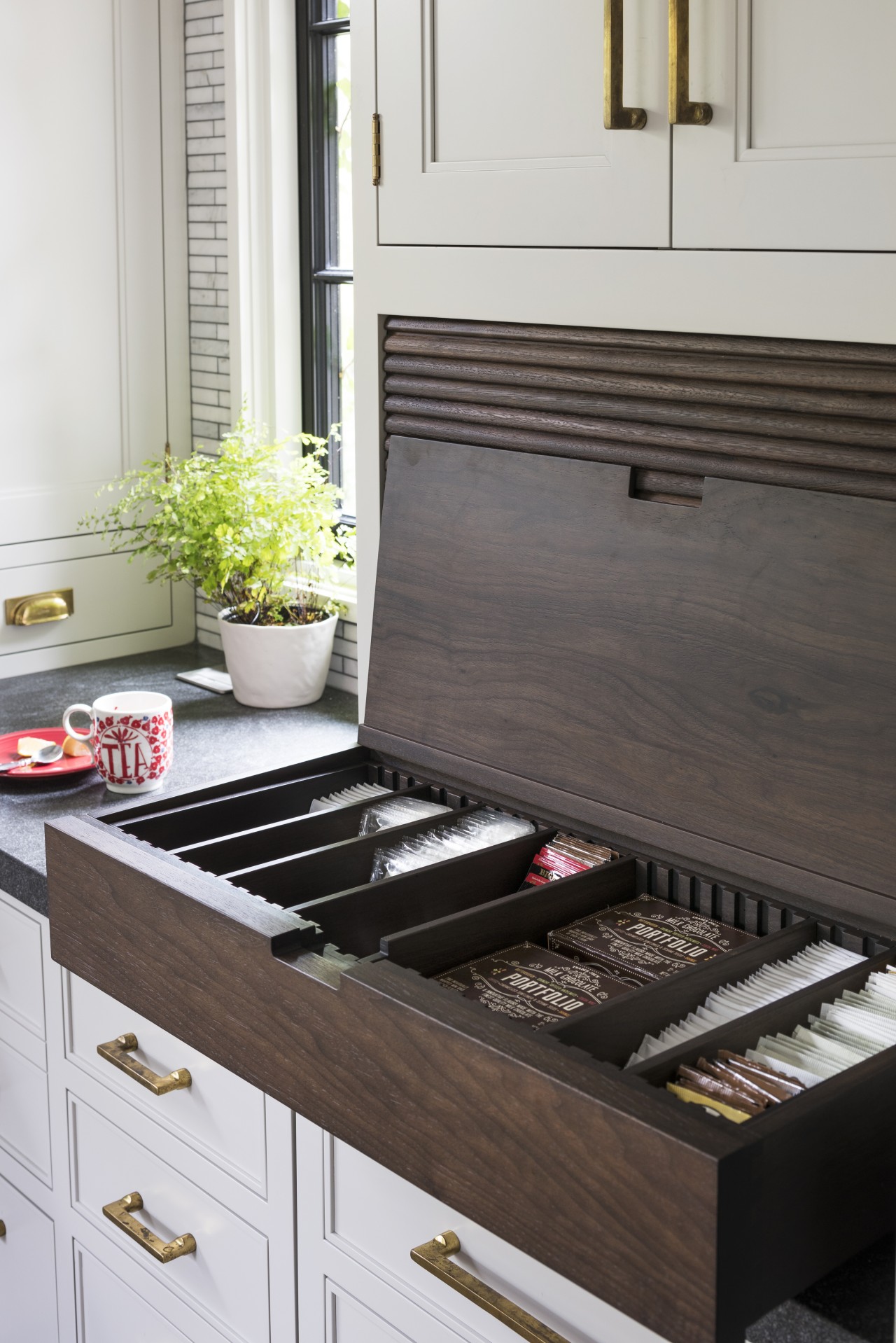 ​​​​​​​This kitchen features a variety of niche storage cabinetry, drawer, furniture, interior design, kitchen, Studio Dearborne