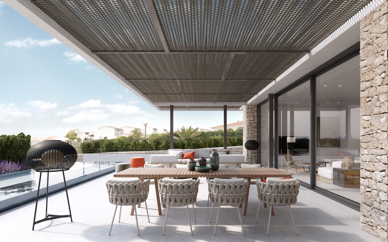 Island life – Terrace - house | interior house, interior design, patio, real estate, roof, white, gray