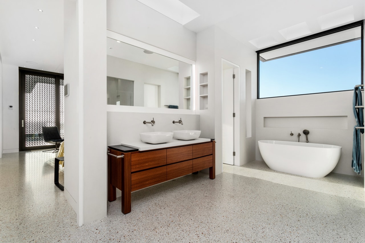 The ocean-side villa that this bathroom forms part 