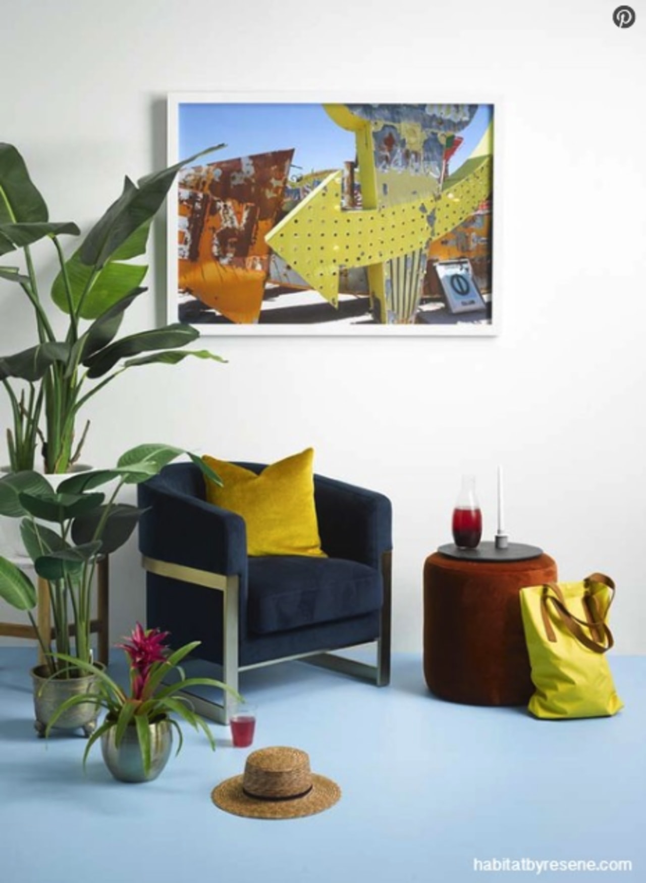 Summery colours and house plants make us feel building, couch, design, furniture, home, house, houseplant, interior design, living room, modern art, plant, room, table, yellow, white