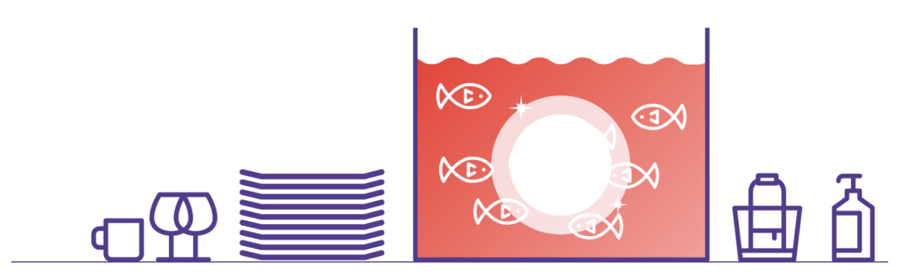Fish nibbling your dishes clean in the years white