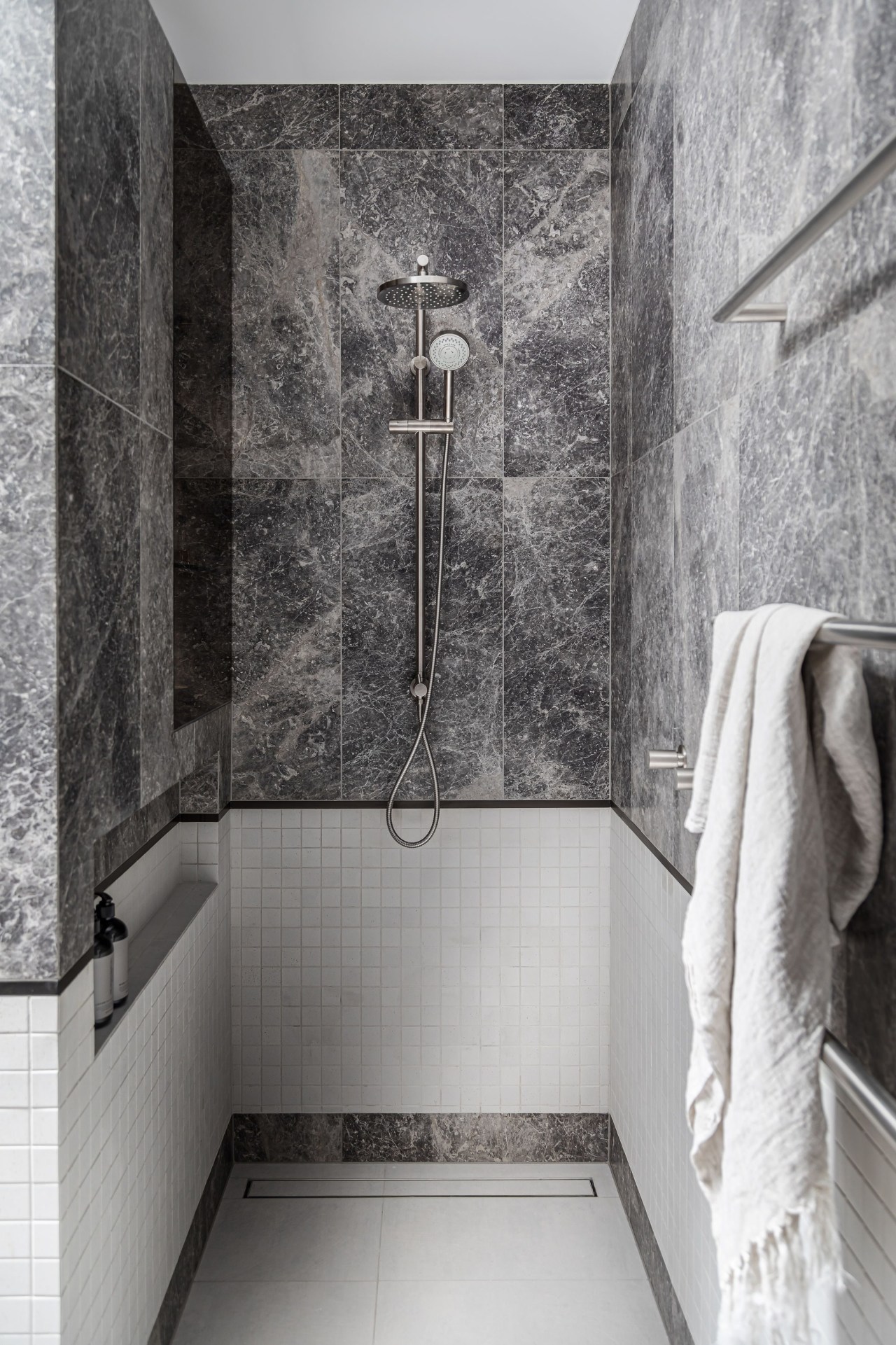 The shower's open, wet room design maximises space 